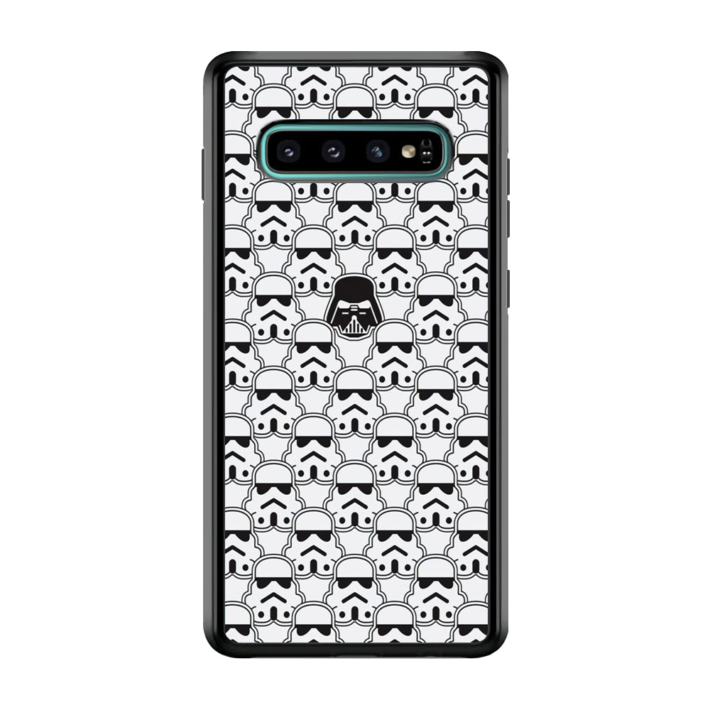 Stormtrooper Face Pattern Star Wars Samsung Galaxy S10 Case-Phone Case-Rubber Black (2D Case)-Altracase