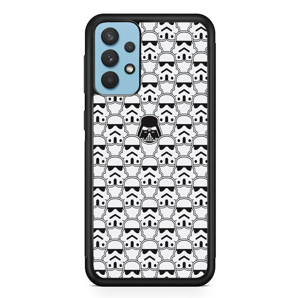 Stormtrooper Face Pattern Star Wars Samsung Galaxy A32 Case-Phone Case-Rubber Black (2D Case)-Altracase