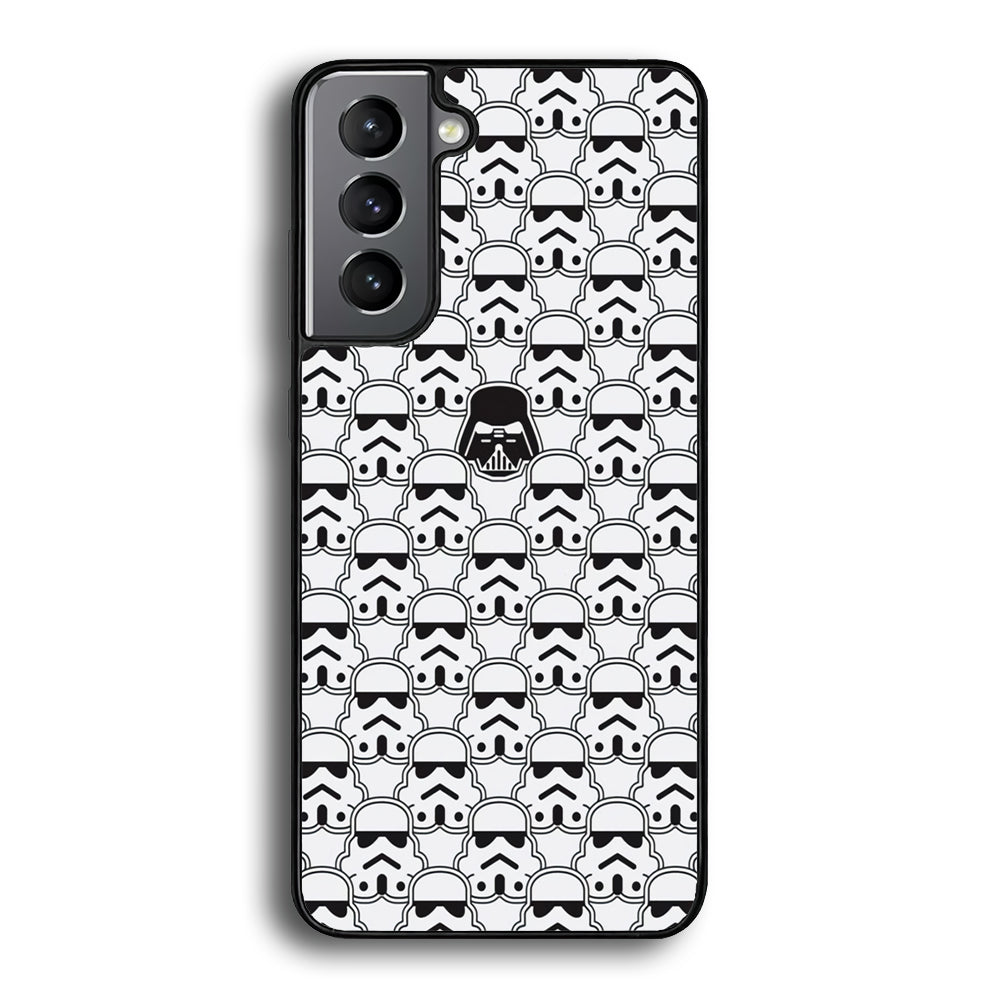 Stormtrooper Face Pattern Star Wars Samsung Galaxy S25 Plus Case-Phone Case-Rubber Black (2D Case)-Altracase
