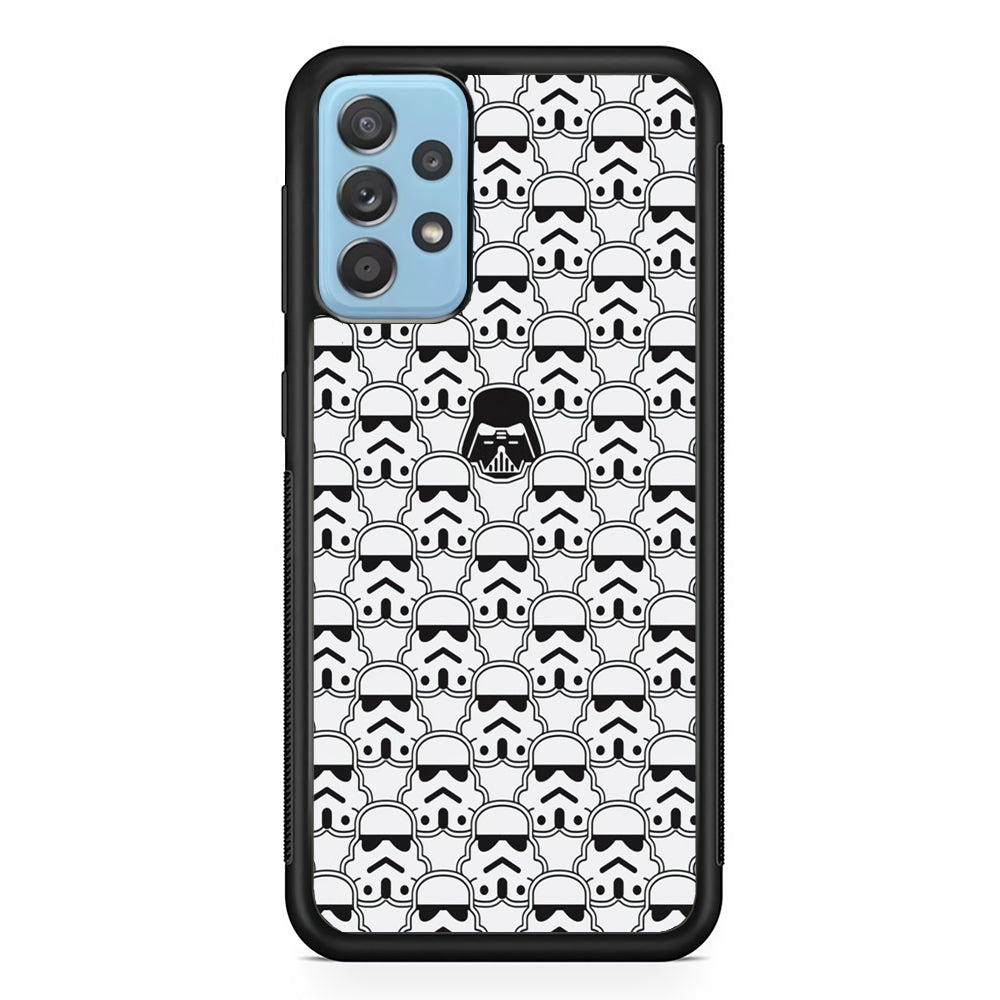 Stormtrooper Face Pattern Star Wars Samsung Galaxy A72 Case-Phone Case-Rubber Black (2D Case)-Altracase