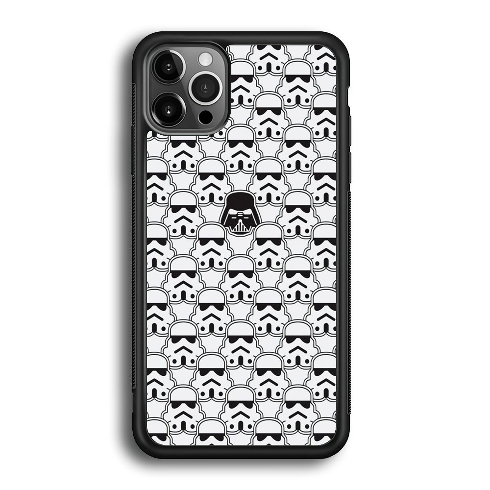 Stormtrooper Face Pattern Star Wars iPhone 12 Pro Max Case-Phone Case-Rubber Black (2D Case)-Altracase