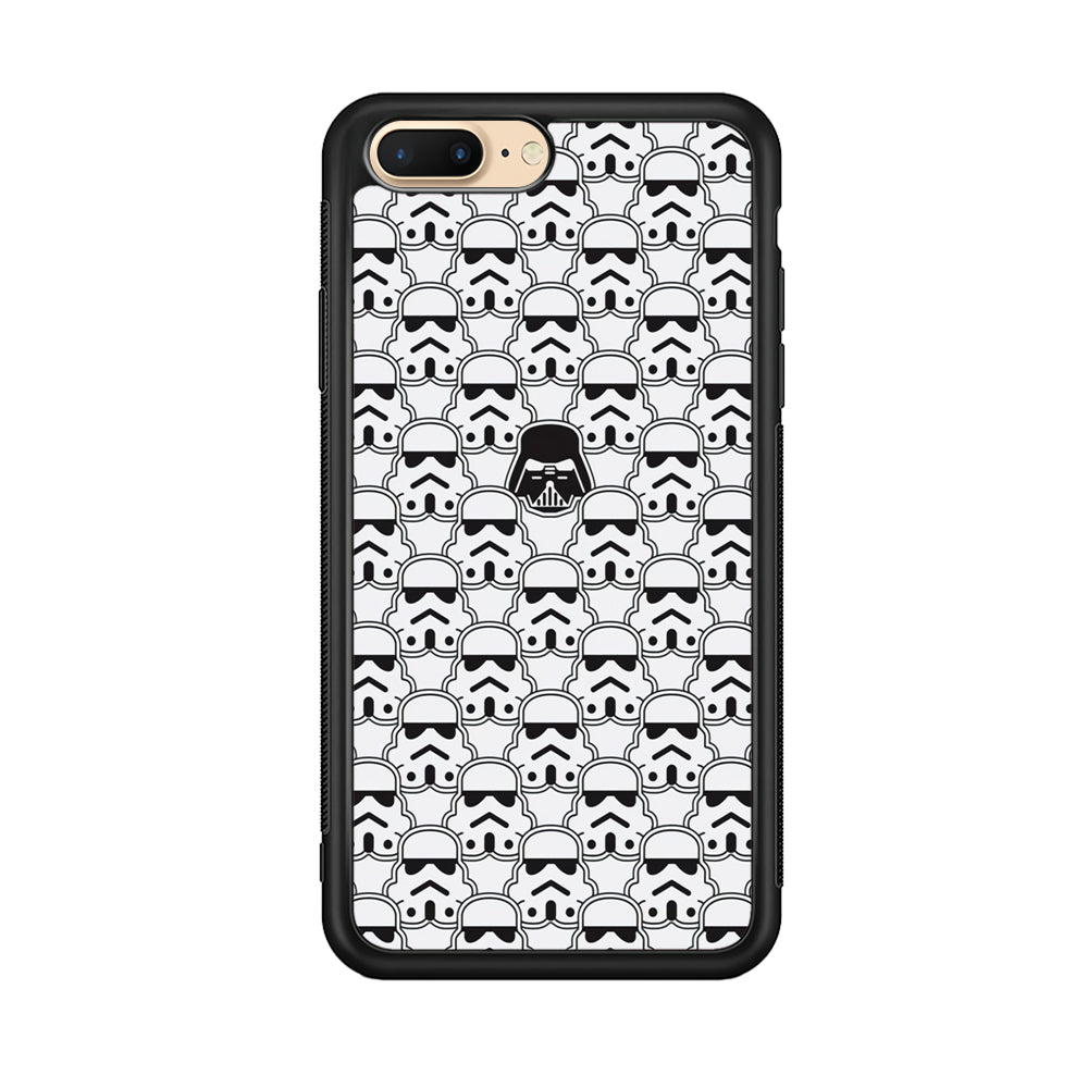 Stormtrooper Face Pattern Star Wars iPhone 8 Plus Case-Phone Case-Rubber Black (2D Case)-Altracase