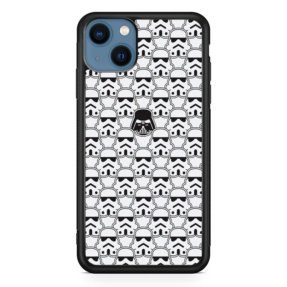 Stormtrooper Face Pattern Star Wars iPhone 13 Case-Phone Case-Rubber Black (2D Case)-Altracase