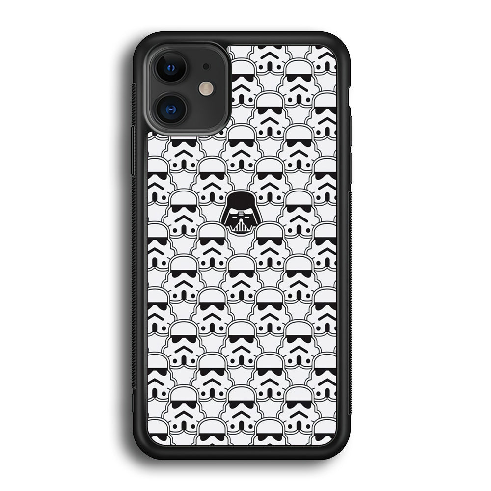 Stormtrooper Face Pattern Star Wars iPhone 12 Case-Phone Case-Rubber Black (2D Case)-Altracase
