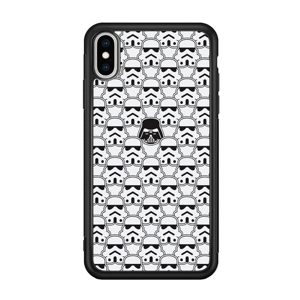 Stormtrooper Face Pattern Star Wars iPhone Xs Case-Phone Case-Rubber Black (2D Case)-Altracase
