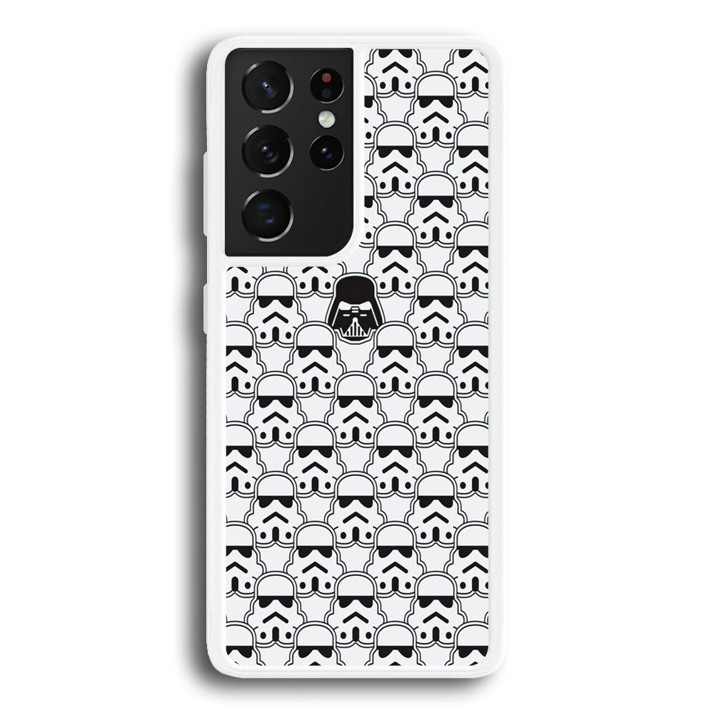 Stormtrooper Face Pattern Star Wars Samsung Galaxy S21 Ultra Case-Phone Case-Rubber White (2D Case)-Altracase