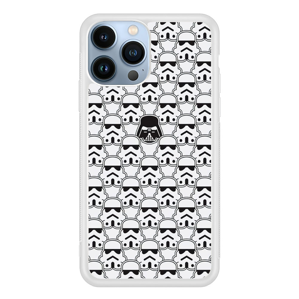 Stormtrooper Face Pattern Star Wars iPhone 15 Pro Case-Phone Case-Rubber White (2D Case)-Altracase