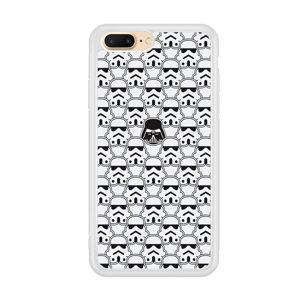 Stormtrooper Face Pattern Star Wars iPhone 8 Plus Case-Phone Case-Rubber White (2D Case)-Altracase