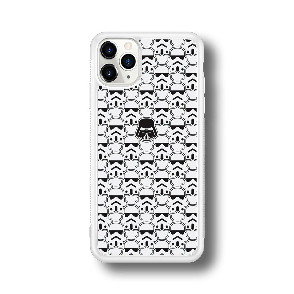 Stormtrooper Face Pattern Star Wars iPhone 11 Pro Max Case-Phone Case-Rubber White (2D Case)-Altracase