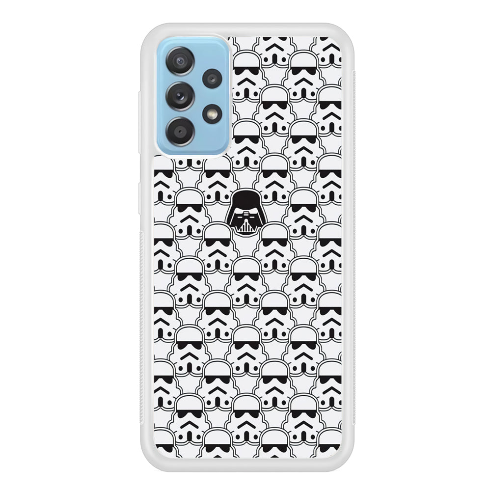 Stormtrooper Face Pattern Star Wars Samsung Galaxy A72 Case-Phone Case-Rubber White (2D Case)-Altracase
