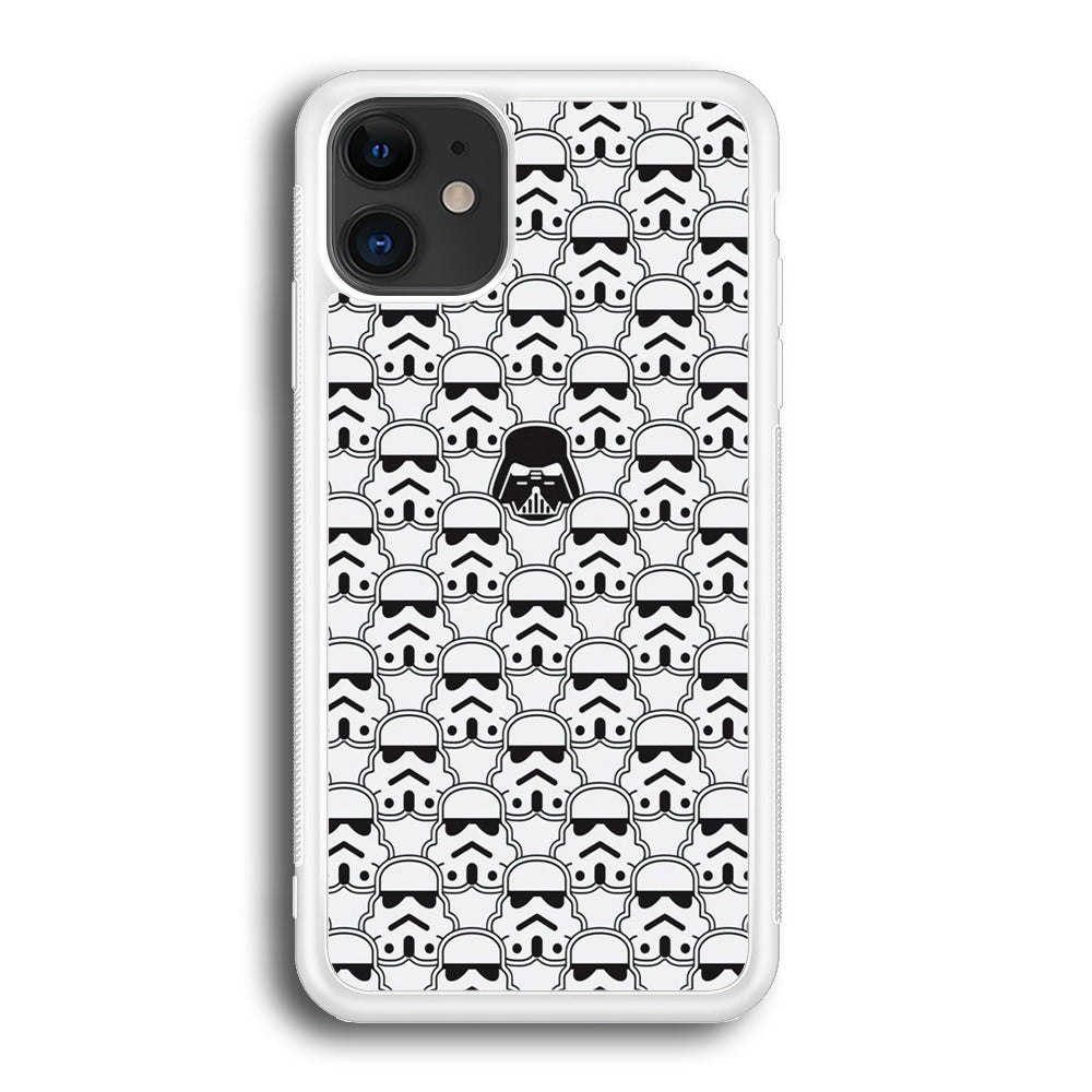 Stormtrooper Face Pattern Star Wars iPhone 12 Case-Phone Case-Rubber White (2D Case)-Altracase