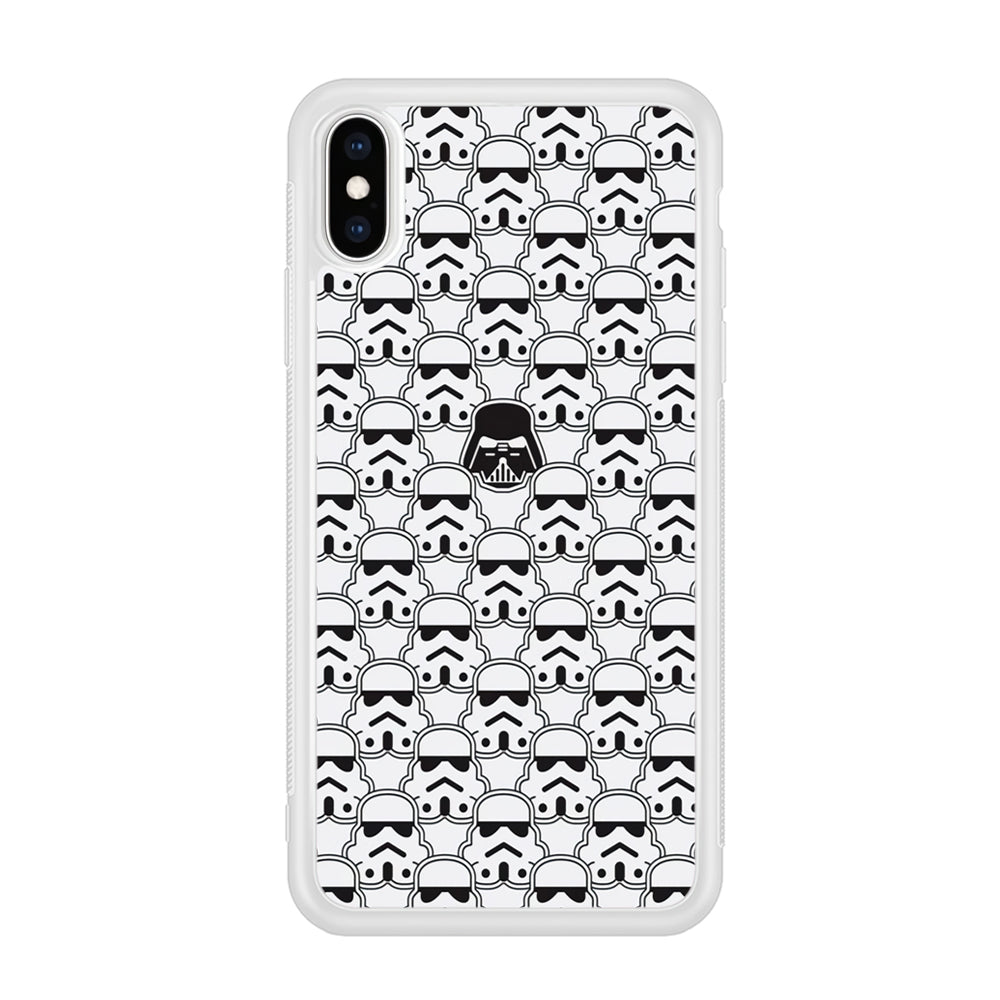 Stormtrooper Face Pattern Star Wars iPhone Xs Case-Phone Case-Rubber White (2D Case)-Altracase