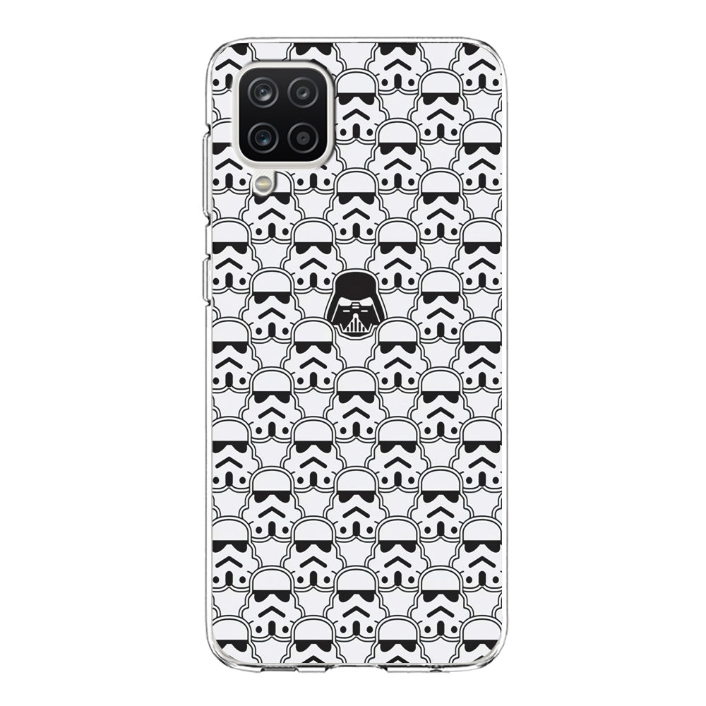 Stormtrooper Face Pattern Star Wars Samsung Galaxy A12 Case-Phone Case-Clear Soft Case-Altracase