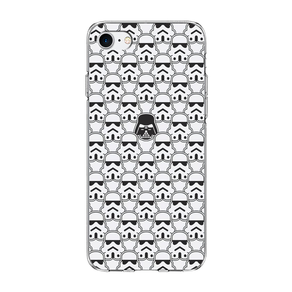 Stormtrooper Face Pattern Star Wars iPhone SE 3 2022 Case-Phone Case-Clear Soft Case-Altracase