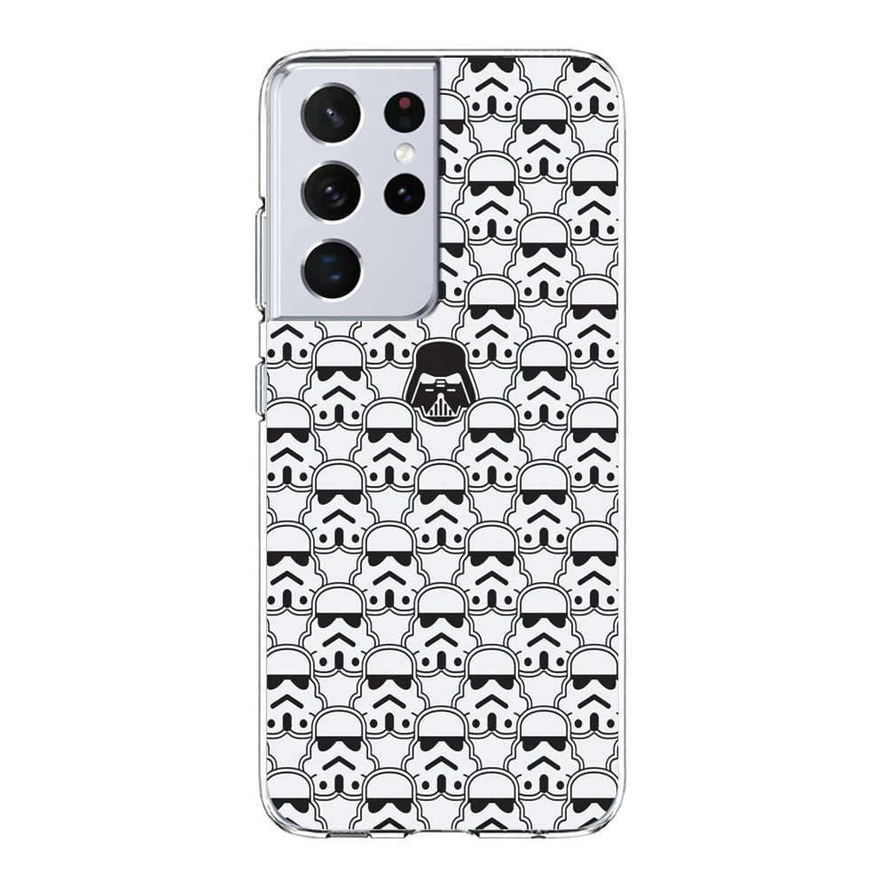 Stormtrooper Face Pattern Star Wars Samsung Galaxy S21 Ultra Case-Phone Case-Clear Soft Case-Altracase