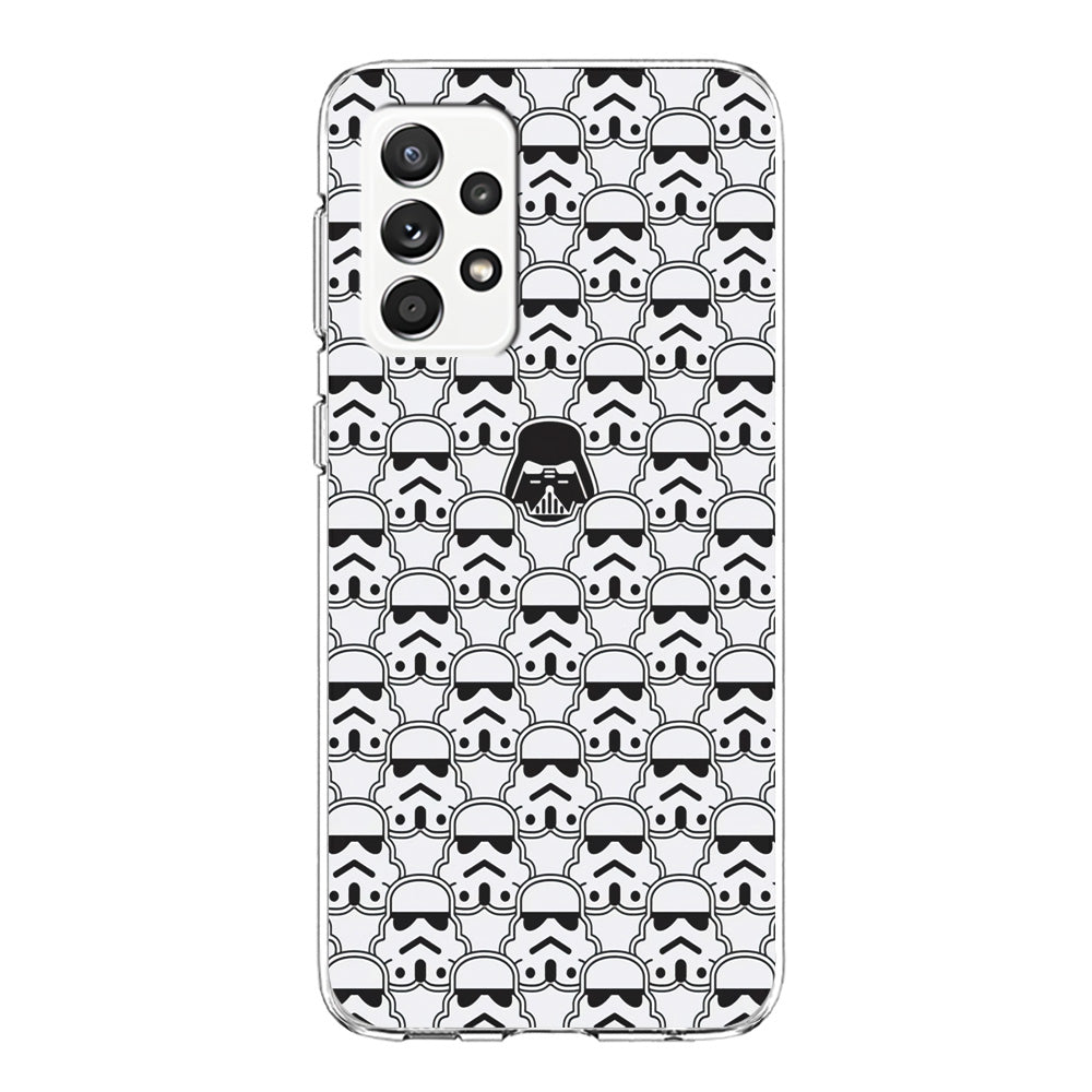 Stormtrooper Face Pattern Star Wars Samsung Galaxy A72 Case-Phone Case-Clear Soft Case-Altracase