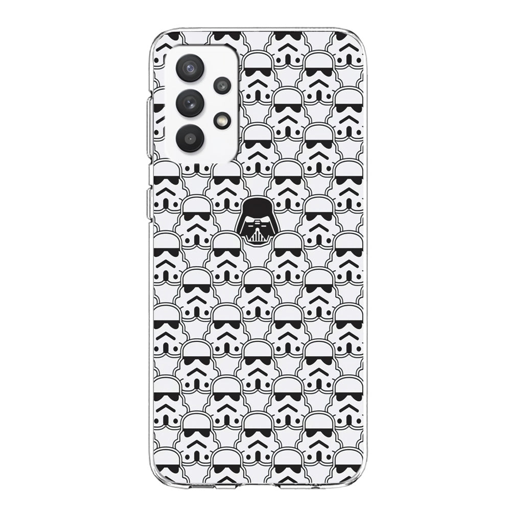 Stormtrooper Face Pattern Star Wars Samsung Galaxy A32 Case-Phone Case-Clear Soft Case-Altracase