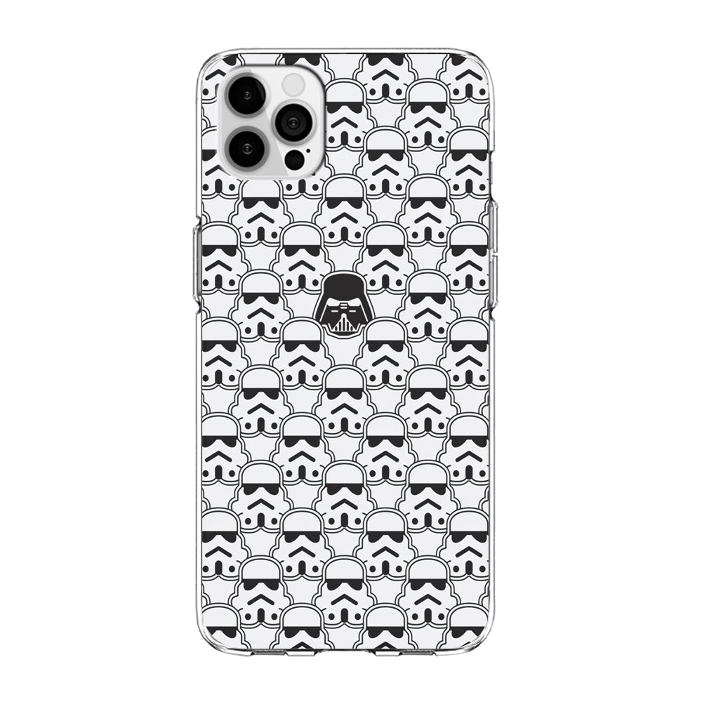 Stormtrooper Face Pattern Star Wars iPhone 15 Pro Max Case-Phone Case-Clear Soft Case-Altracase