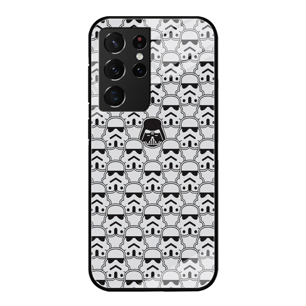Stormtrooper Face Pattern Star Wars Samsung Galaxy S21 Ultra Case-Phone Case-Tempered Glass Case-Altracase