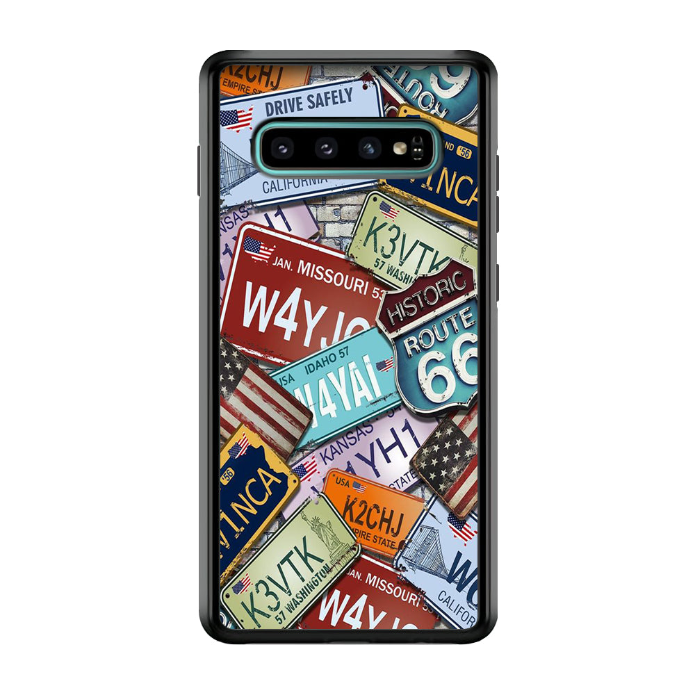 Street Signs USA Samsung Galaxy S10 Case-Phone Case-Rubber Black (2D Case)-Altracase