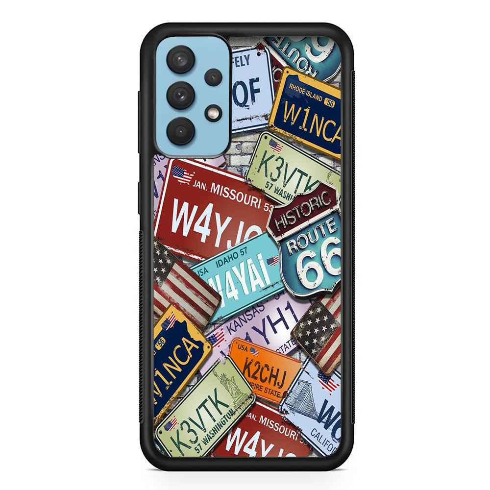 Street Signs USA Samsung Galaxy A32 Case-Phone Case-Rubber Black (2D Case)-Altracase