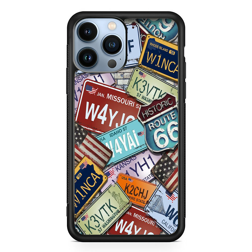 Street Signs USA iPhone 13 Pro Case-Phone Case-Rubber Black (2D Case)-Altracase