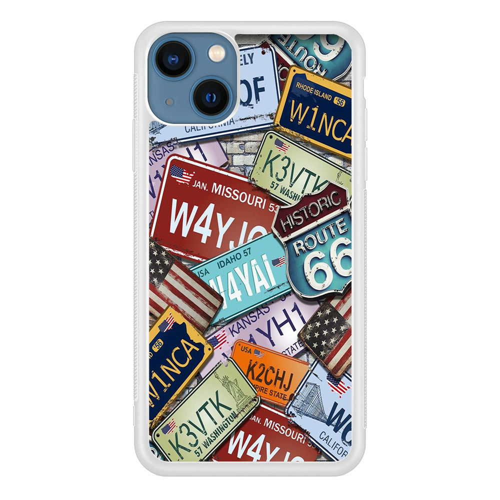 Street Signs USA iPhone 13 Mini Case-Phone Case-Rubber White (2D Case)-Altracase