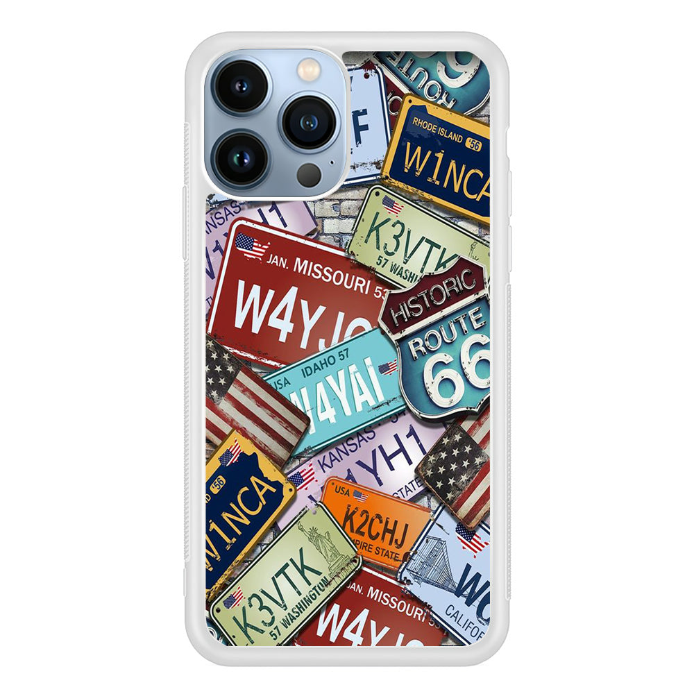 Street Signs USA iPhone 14 Pro Max Case-Phone Case-Rubber White (2D Case)-Altracase