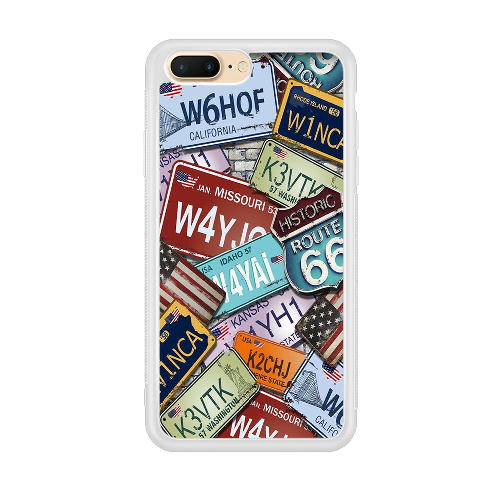 Street Signs USA iPhone 8 Plus Case-Phone Case-Rubber White (2D Case)-Altracase