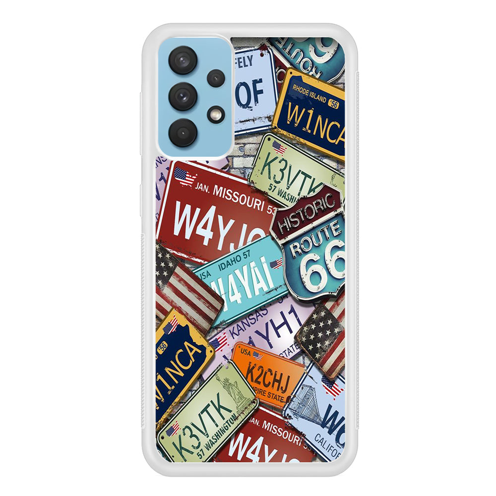 Street Signs USA Samsung Galaxy A32 Case-Phone Case-Rubber White (2D Case)-Altracase