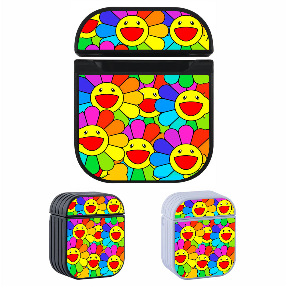 Takashi Murakami Flowers Colorful Hard Plastic Case Cover For Apple Airpods-AirPod Case-Altracase