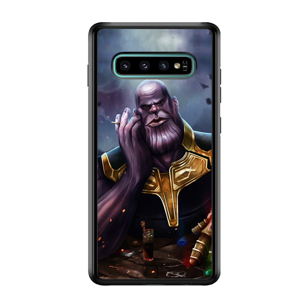 Thanos Chill Samsung Galaxy S10 Case-Phone Case-Rubber Black (2D Case)-Altracase