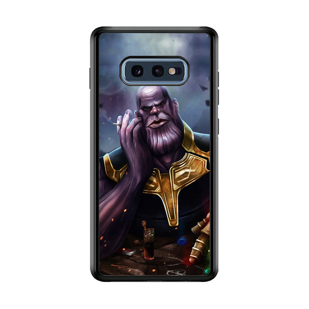 Thanos Chill Samsung Galaxy S10E Case-Phone Case-Rubber Black (2D Case)-Altracase