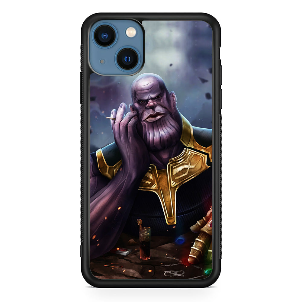 Thanos Chill iPhone 13 Mini Case-Phone Case-Rubber Black (2D Case)-Altracase