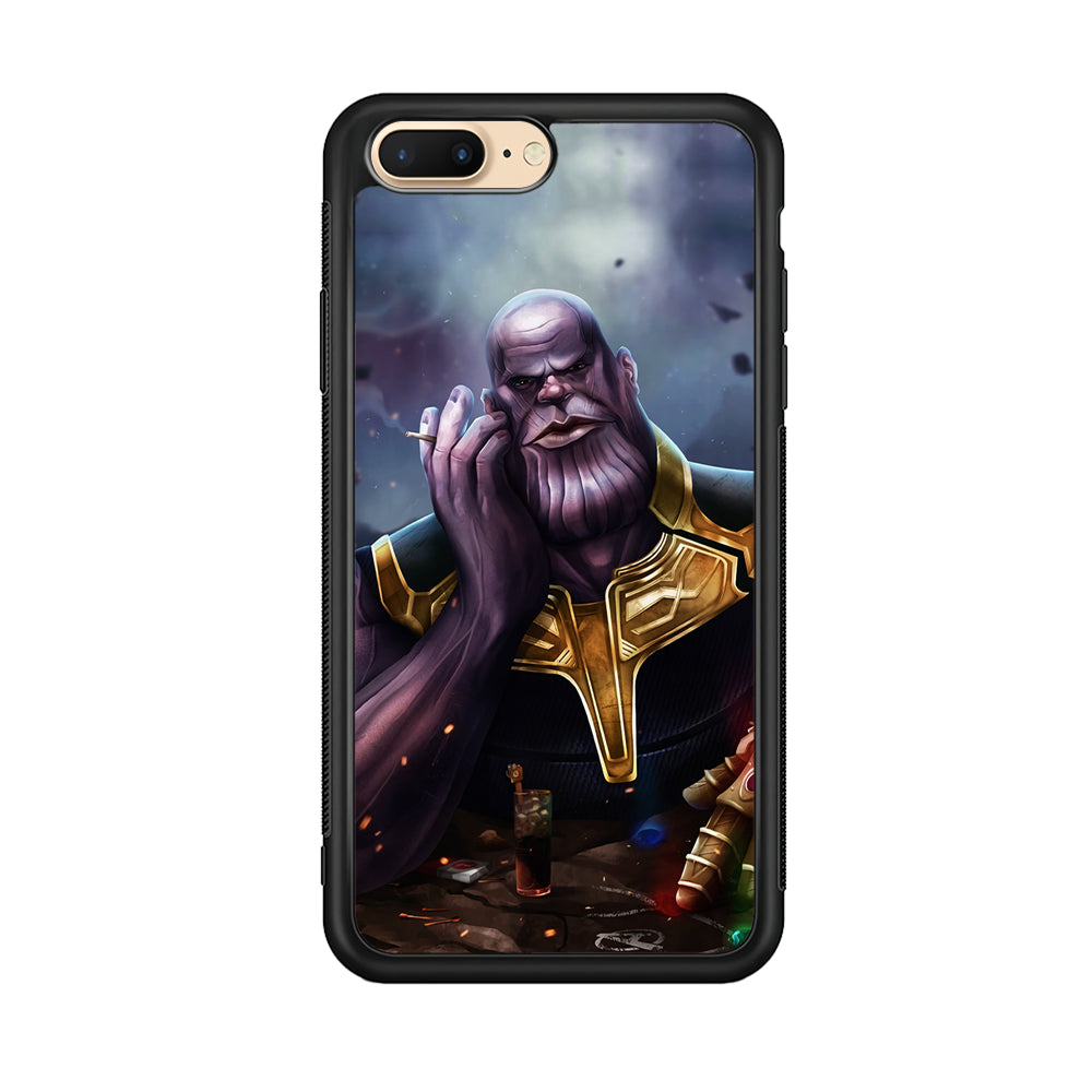 Thanos Chill iPhone 8 Plus Case-Phone Case-Rubber Black (2D Case)-Altracase