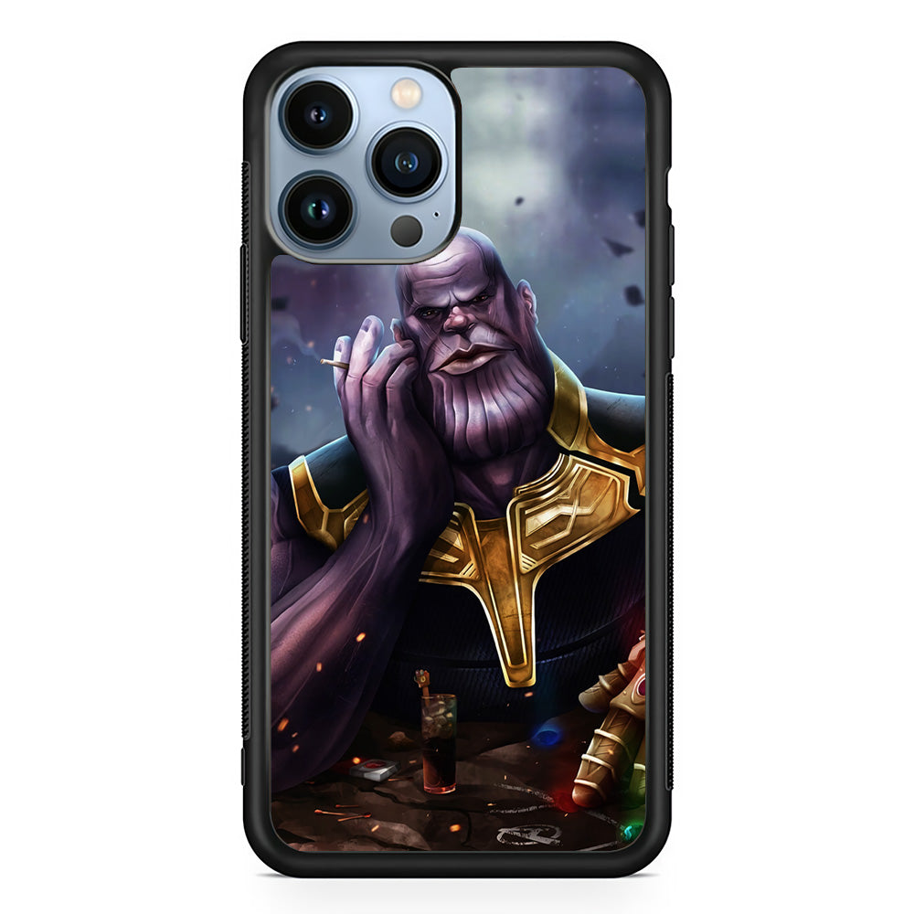Thanos Chill iPhone 15 Pro Max Case-Phone Case-Rubber Black (2D Case)-Altracase