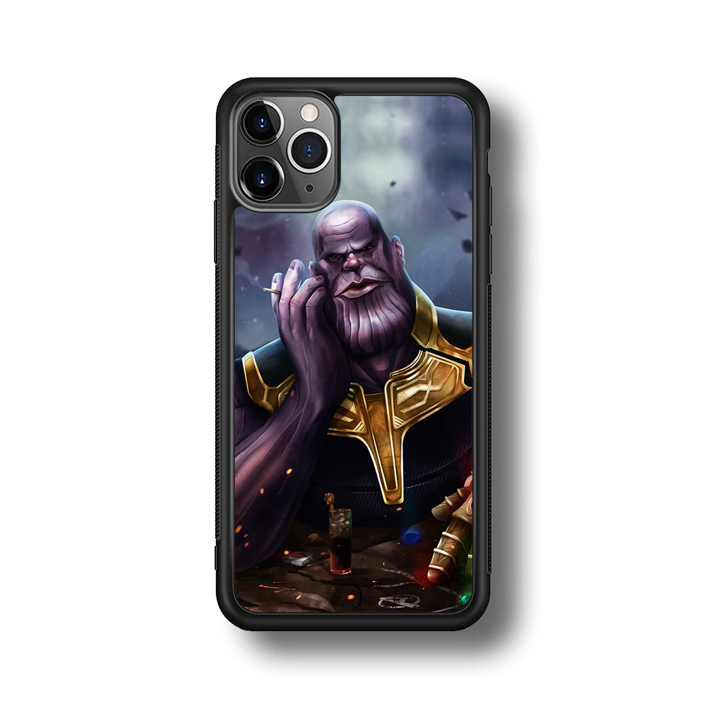 Thanos Chill iPhone 11 Pro Max Case-Phone Case-Rubber Black (2D Case)-Altracase