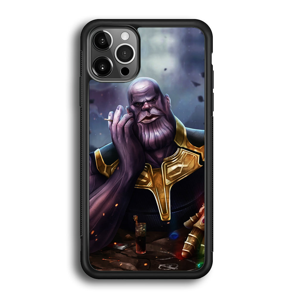 Thanos Chill iPhone 12 Pro Max Case-Phone Case-Rubber Black (2D Case)-Altracase