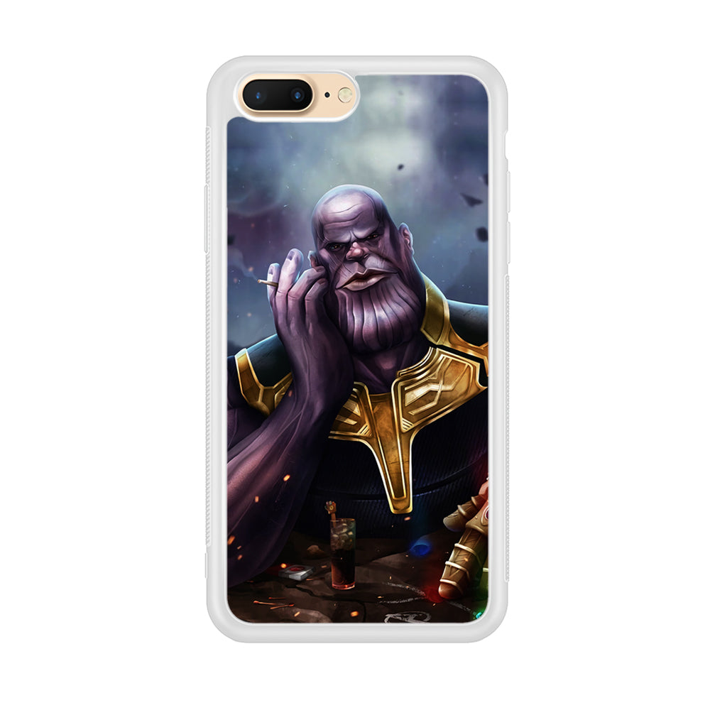 Thanos Chill iPhone 8 Plus Case-Phone Case-Rubber White (2D Case)-Altracase