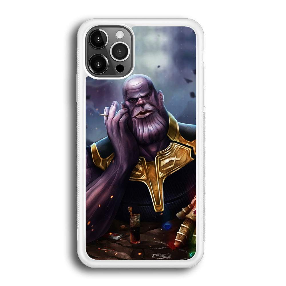 Thanos Chill iPhone 12 Pro Max Case-Phone Case-Rubber White (2D Case)-Altracase