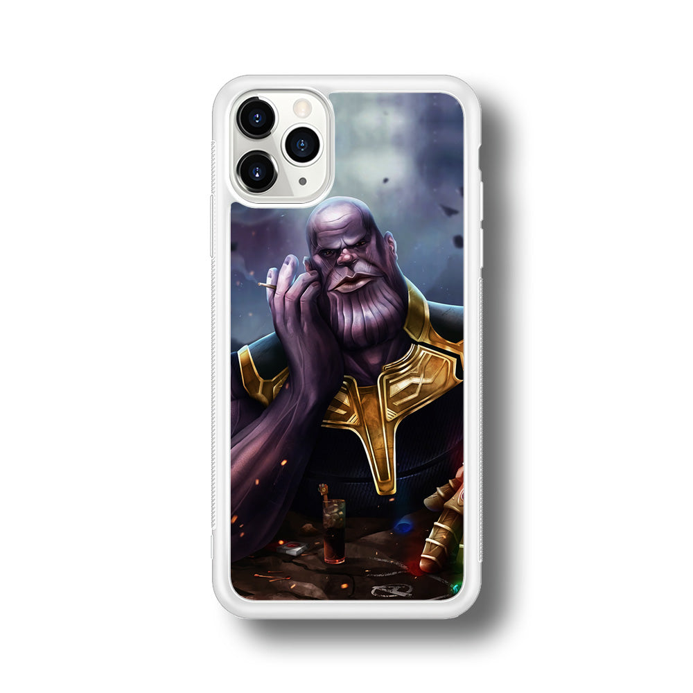 Thanos Chill iPhone 11 Pro Max Case-Phone Case-Rubber White (2D Case)-Altracase