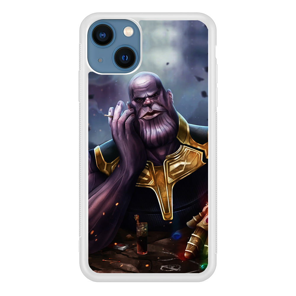Thanos Chill iPhone 13 Mini Case-Phone Case-Rubber White (2D Case)-Altracase
