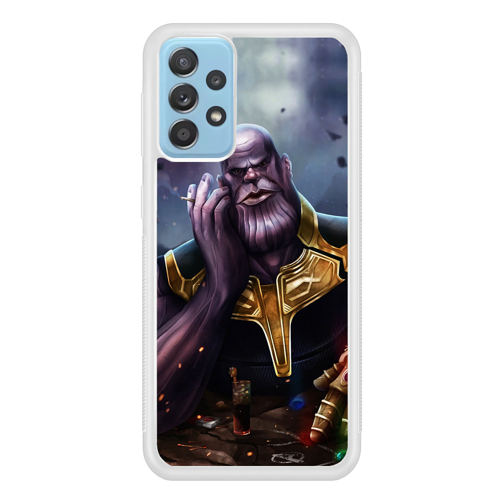 Thanos Chill Samsung Galaxy A72 Case-Phone Case-Rubber White (2D Case)-Altracase