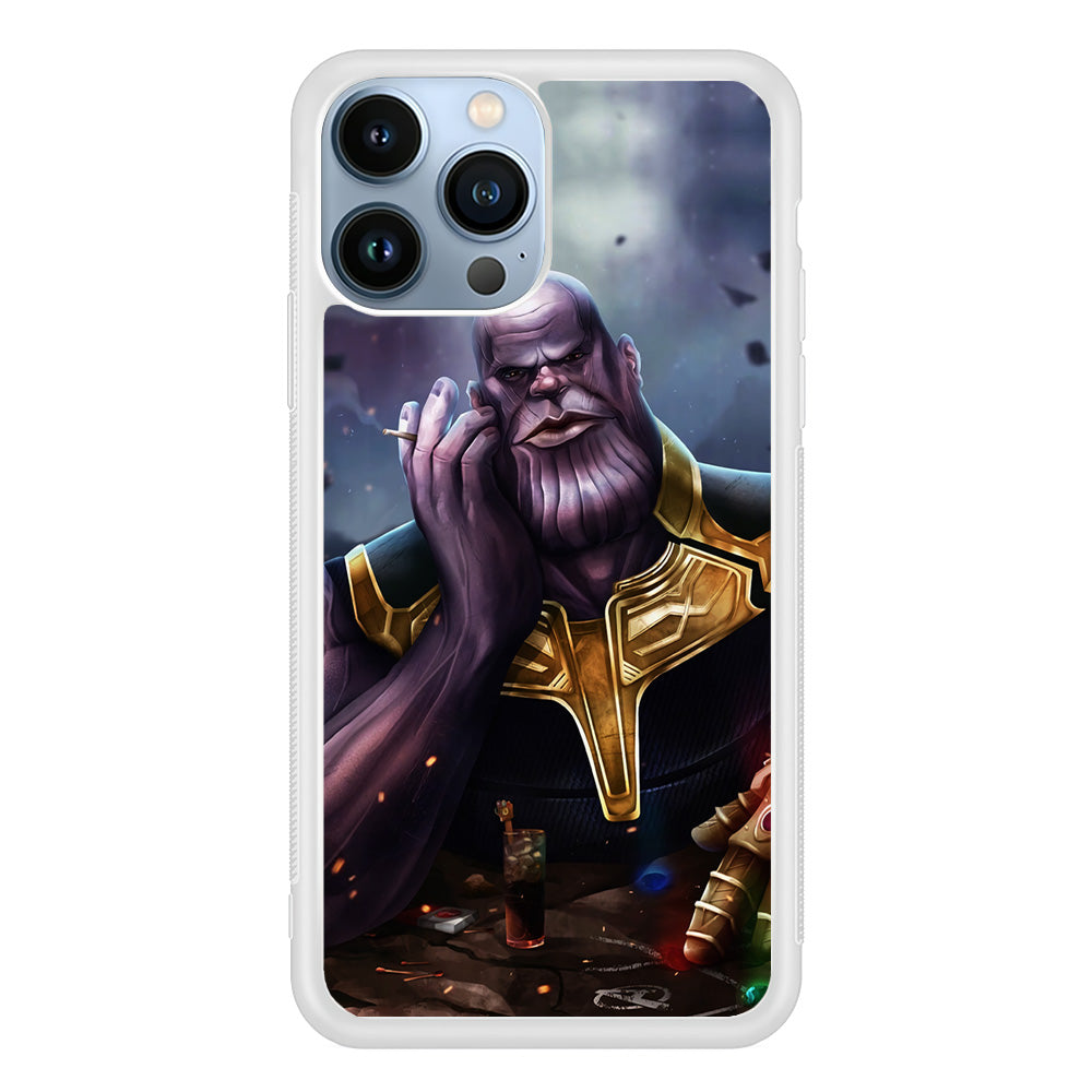 Thanos Chill iPhone 15 Pro Max Case-Phone Case-Rubber White (2D Case)-Altracase