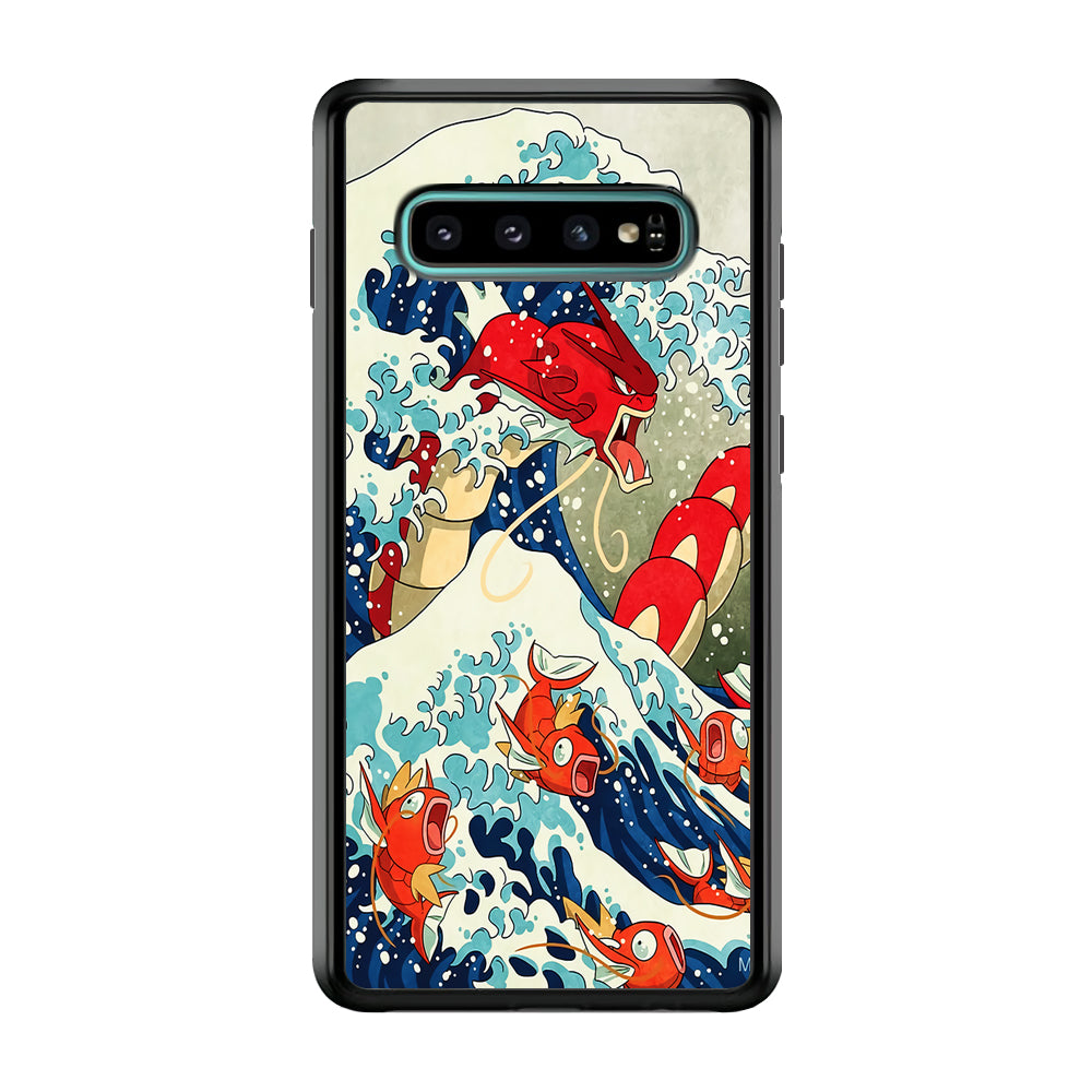 The Great Wave Gyarados Samsung Galaxy S10 Case-Phone Case-Rubber Black (2D Case)-Altracase
