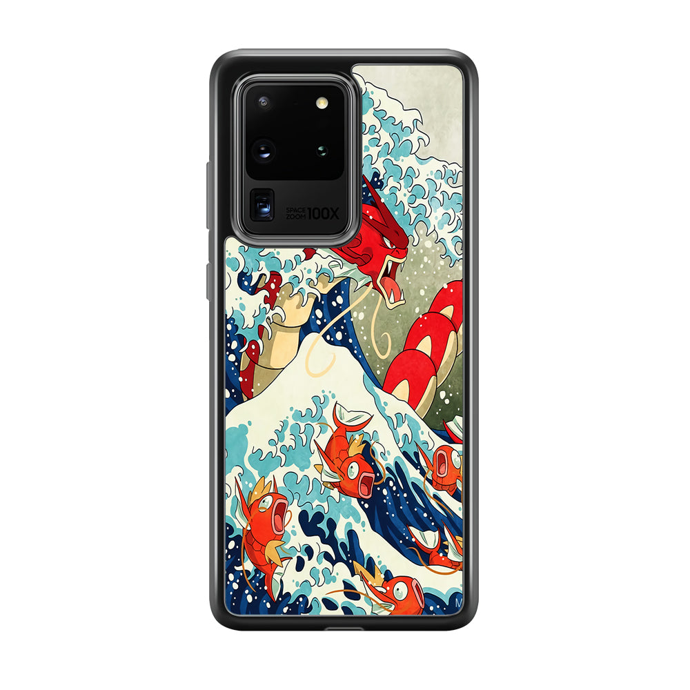 The Great Wave Gyarados Samsung Galaxy S20 Ultra Case-Phone Case-Rubber Black (2D Case)-Altracase