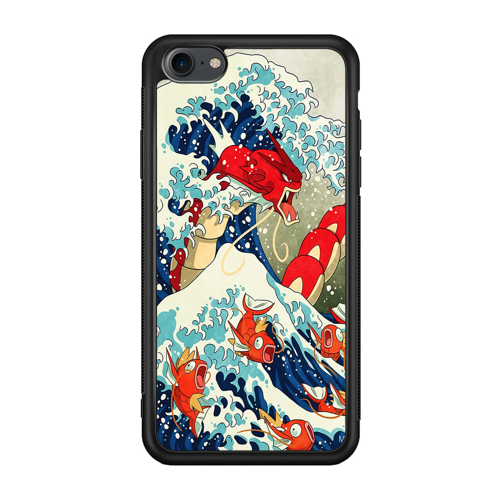 The Great Wave Gyarados iPhone SE 2020 Case-Phone Case-Rubber Black (2D Case)-Altracase