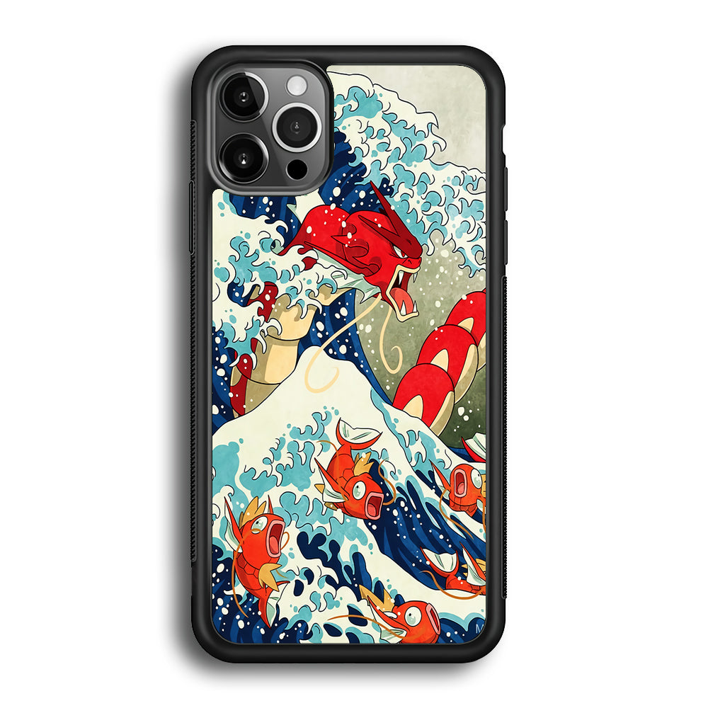 The Great Wave Gyarados iPhone 12 Pro Max Case-Phone Case-Rubber Black (2D Case)-Altracase