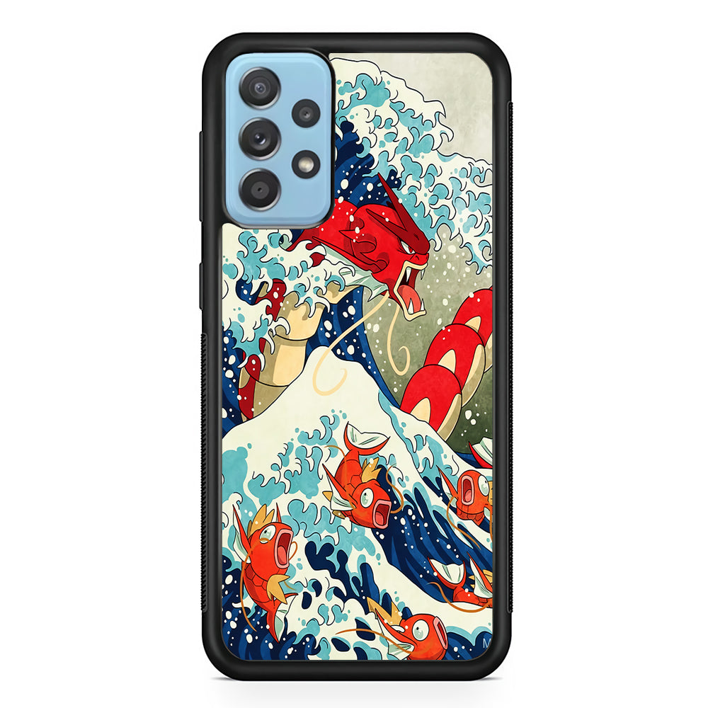 The Great Wave Gyarados Samsung Galaxy A72 Case-Phone Case-Rubber Black (2D Case)-Altracase