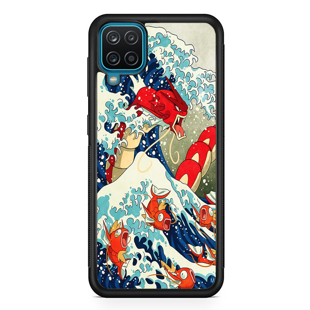 The Great Wave Gyarados Samsung Galaxy A12 Case-Phone Case-Rubber Black (2D Case)-Altracase